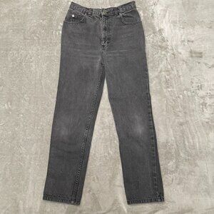 Vintage Bonjour High Waisted Mom Jeans Black/Grey Wash Denim 1990's Straight Leg